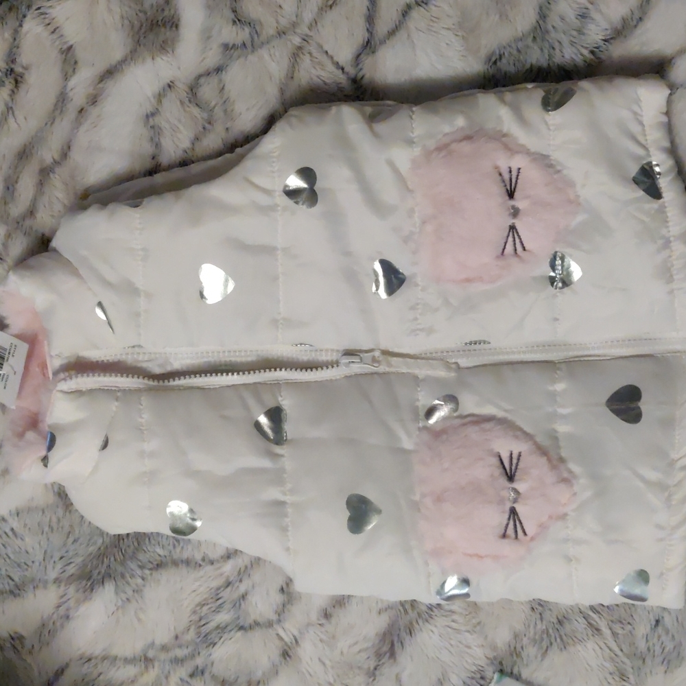 Nanette Kids, NWT, White/Silver/Pink Vest, 4T